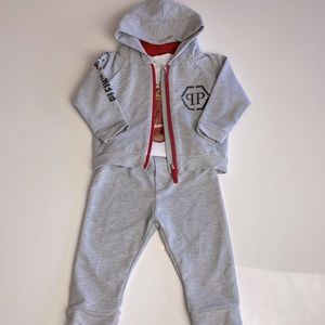 Philipp Plein Sweat Suit Hoodie T-shirt Set Kids